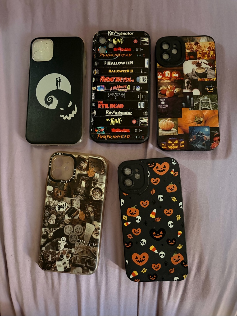 SHEIN Black Halloween iPhone 11 Case Pack with Orange & White Accents